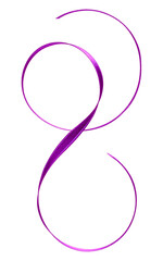 Fototapeta na wymiar Shiny satin ribbon in lavender color isolated on white background close up
