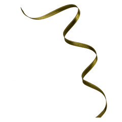 Shiny satin ribbon in green color isolated on white background