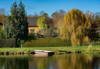 River landscape in Niederfinow, Brandenburg