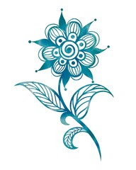 Watercolor decorative flower. Abstract element for ornaments, patterns and backgrounds.
