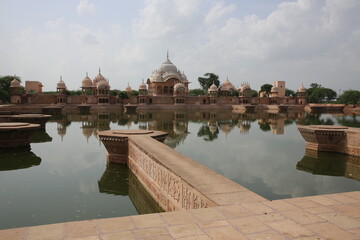 Kusum Sarovar, a historical sandstone monument between Govardhan and Radha Kund in Mathura district...