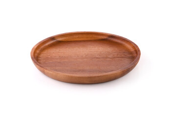 wooden plate isolated on the white background