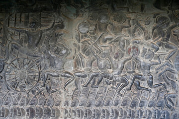 Relief in Angkor wat. Cambodia.  12.06.2017