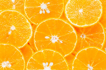 Sliced fresh orange fruit piece background