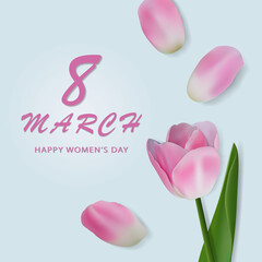 Illustration with tulips for the holiday of March 8 for design.