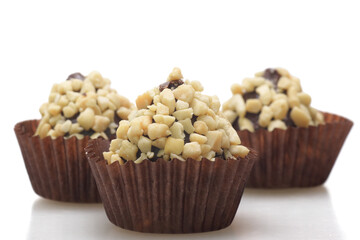 Three chocolate truffles