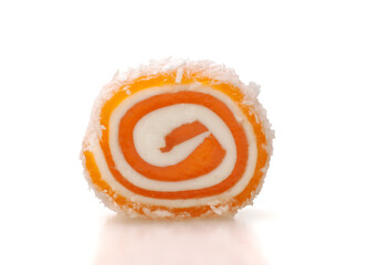 Fruit  jelly candy. Turkish Delight roll.