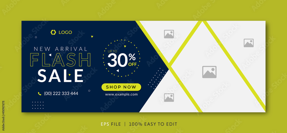 Canvas Prints flash sale facebook cover page timeline web ad banner template with photo place modern layout dark b