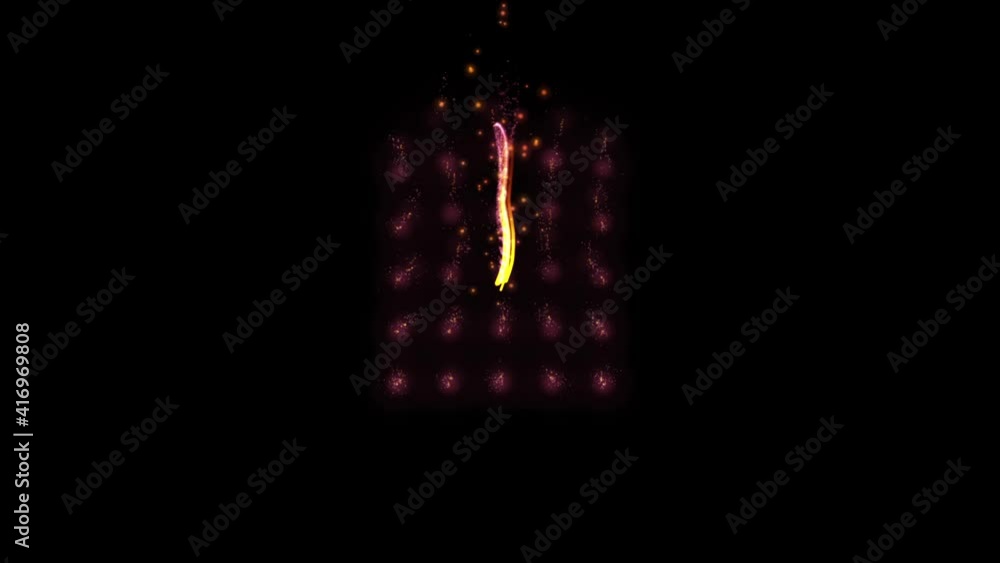 Aufkleber abstract wick of fire on a background of a grid of red flashing lights. isolated black background. 3