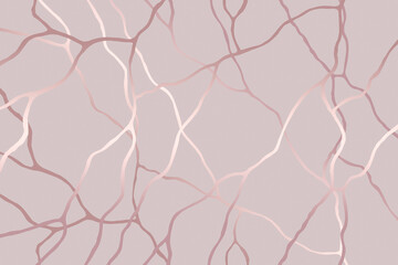 Silky pink painted veins and cracks. Stock illustration, trendy hand-drawn background for business cards, invitations, postcards, booklets, printing