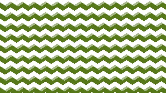 Green zigzag line pattern background moving slide.