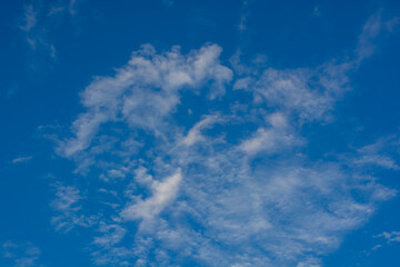 Fototapeta na wymiar blue morning sky with dramatic clouds