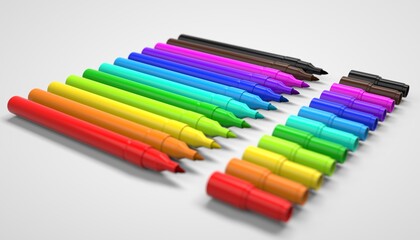Fototapeta premium color markers in abstract background 