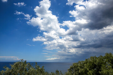 Cloudy sky in Salento, Italy. 18.09.2018