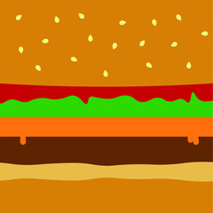 vector illustration of an hamburger section