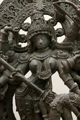 Fototapeta premium The Victoria and Albert Museum. Durga as Mahisasuramardini. About 1240-60. Hoysala period. Metamorphosed impured limestone. Southwest India (Karnataka). United kingdom. 31.01.2019