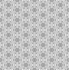 Seamless traditional Japanese ornament Kumiko.Black color lines.