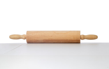 Wooden Rolling Pin On Table’s Edge with Copy Space
