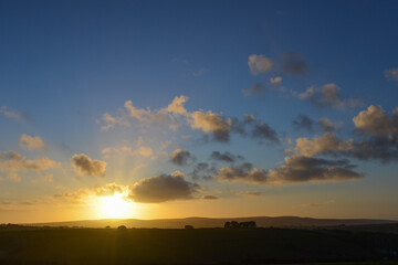 sunset in spring cornwall