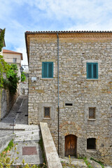 A narrow street in Macchiagodena, an old town in the Molise region, Italy.