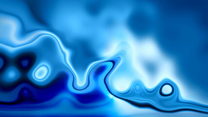 beautiful abstract blue background chaotically changing turbulent swirls