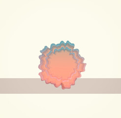 Abstract orange floral shape on white