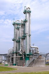 Biocarburant, Bioéthanol, usine d'Arcis sur Aube, colonnes de distillation