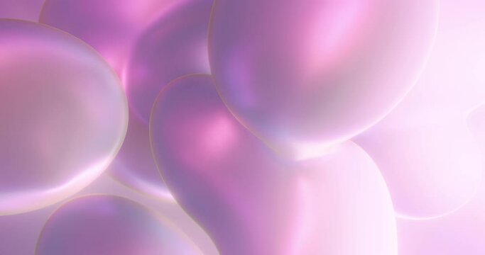 Abstract Background with Colorful Pink Bubbles and Gradient , Relaxing and Calming Flowing Motion. 4K loop, 3D rendering