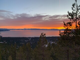 sunset over the river