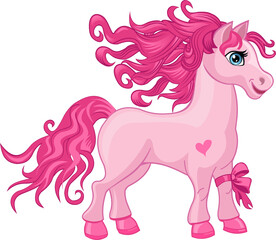 Obraz na płótnie Canvas little pink pony