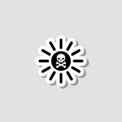Death sun radiation sticker icon 