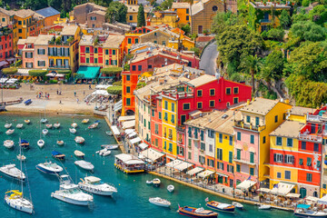 Beautiful town of Portofino, Liguria, Italy - obrazy, fototapety, plakaty
