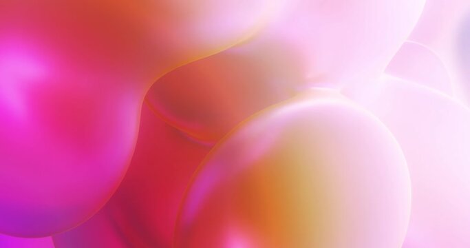 Abstract Background with Colorful Red and Orange Bubbles and Gradient , Relaxing and Calming Flowing Motion. 