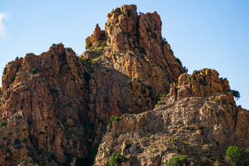 Fototapeta na wymiar Rocky mountain with vibrant colors and sharp rocks