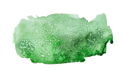 textured watercolor bright green spots, blots, isolated, on white background