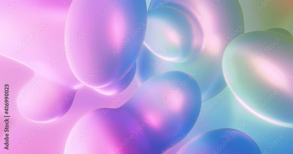 Poster abstract background with colorful pink bubbles and gradient , relaxing and calming flowing motion.