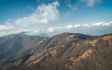 clouds over the Pyrenees mountains in Ariege France (Col de Portel)