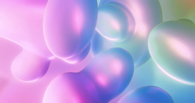 Abstract Background with Colorful Pink Bubbles and Gradient , Relaxing and Calming Flowing Motion.
