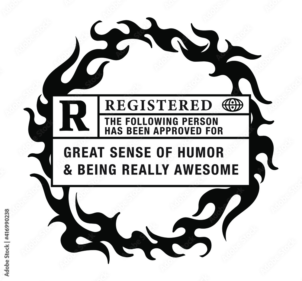 Poster vector flame with text patch design