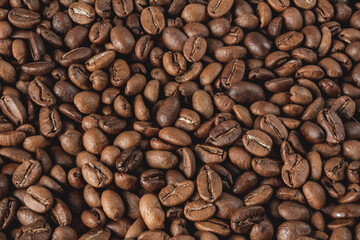 Roasted coffee beans background
