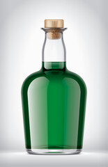 Glass Bottle on background. 