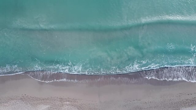 Winter sea water flowing into the water
