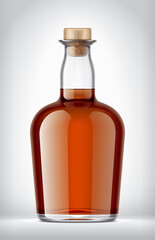 Glass Bottle on background. 