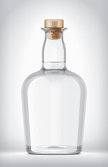 Glass Bottle on background. 