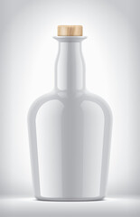 Non-transparent bottle on background. 