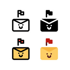 flag country email character Icon, Logo, and illustration