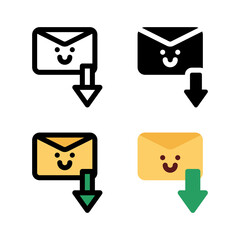Download all data or folder cute email character Icon, Logo, and illustration
