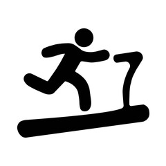 Man running on treadmill line Icon. Illustration isolated on white background. Pixel perfect graphics, treadmill symbol for your web site design, logo, app, UI. Vector EPS 10.