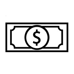 A stack of cash money or dollar bills outline icon. linear style sign, for mobile ui concept app and web design. Money simple line icon. Symbol logo illustration. Pixel perfect graphics. Vector EPS 10