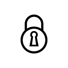 Lock icon vector. Line security symbol. Trendy flat outline ui sign design. Thin linear graphic pictogram for web site, mobile application. Logo illustration. Vector EPS 10.